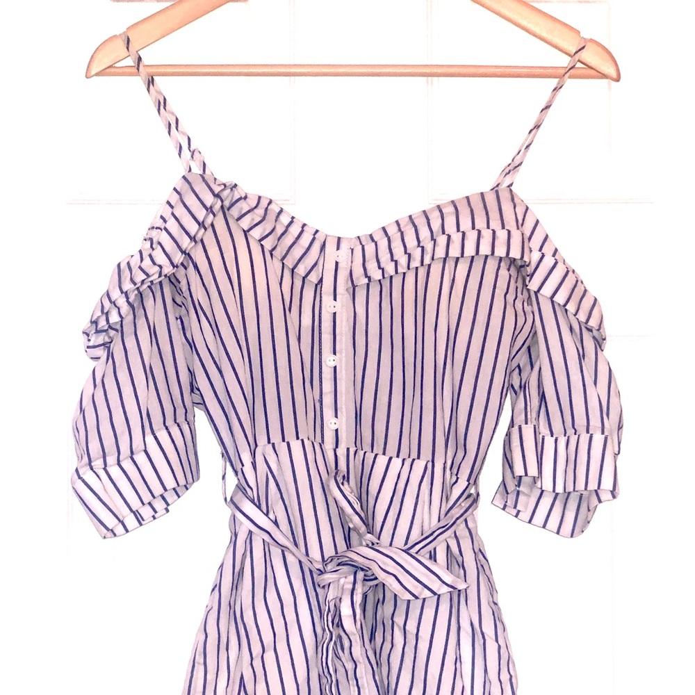 White and Navy romper